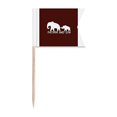 Imagem de Elefante, pais, crianças, palito, bandeiras, marcação, para festa, bolo, comida, queijo,