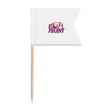 Imagem de Bandeiras de palito de dente de esqueleto de elefante em forma de corpo, marcação de rotulagem para bolo de festa, prato de queijo