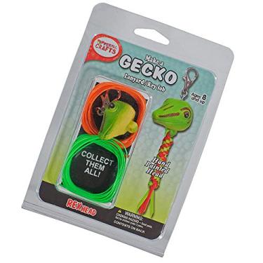 Imagem de West Coast Paracord Kits de chaveiro Rex Head – Kit de trança de cordão Rexlace com cabeças de animais pintadas à mão e fecho de metal – Instruções incluídas (Gecko)