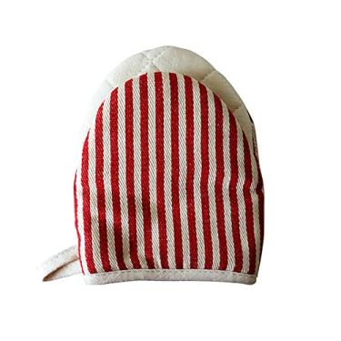 Imagem de 1 par de luvas de forno, mini luvas de forno de cozinha resistentes ao calor para luvas de laço de suspensão de 500 graus, assar churrasco churrasco lavável na máquina, vermelho, 18 * 14 cm