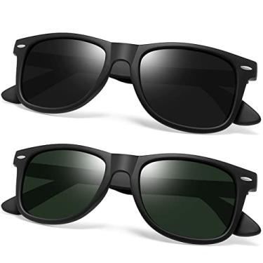 Imagem de Óculos de Sol Masculinos Femininos Polarizados Quadrado Óculos de Sol Esportivos para Dirigir UV Proteção (Preto + G15)