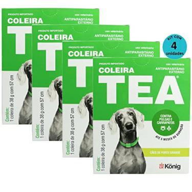 Imagem de Kit Coleira Contra Pulgas e Carrapatos TEA 327 Cães Grandes König 38g c/ 57cm C/ 4 un