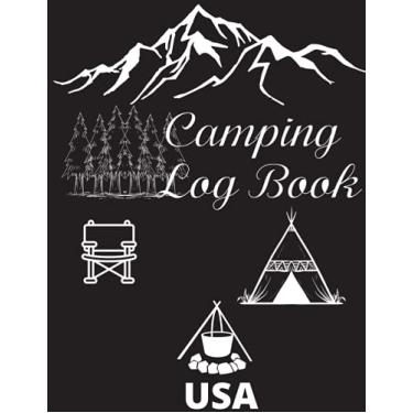 Imagem de Camping Log Book Journal and Planner USA: Record, Track & recall your camping life at a glance with this stylish unique A4 camping log book journal and planner.