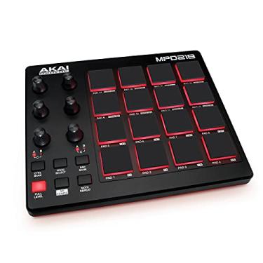 Imagem de Akai Professional MPD218 Controlador MIDI USB com 16 pads MPC, 6 knobs atribuíveis, Note Repeat, Full Level e software para produção musical