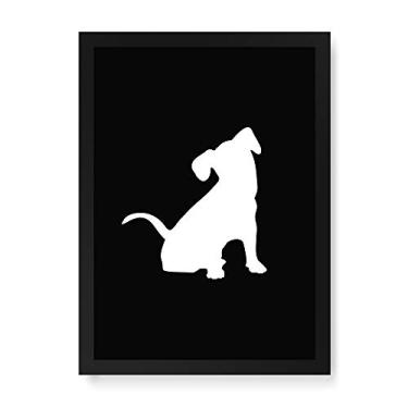 Imagem de Arte Maníacos Quadro Decorativo Silhueta Cão - 23x16,25cm (Moldura em laca preta)