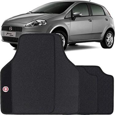 Imagem de Jogo de Tapete Borracha Pvc Universal Fiat Punto 2012 a 2016 Preto Bordado Carpete Antiderrapante Impermeável
