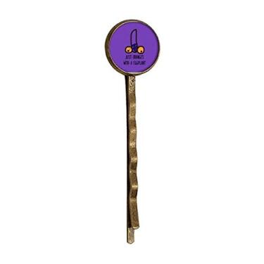 Imagem de Just Oranges with Eggplant Funny Drawing Retro Metal Hair Bobby Pin Headwear