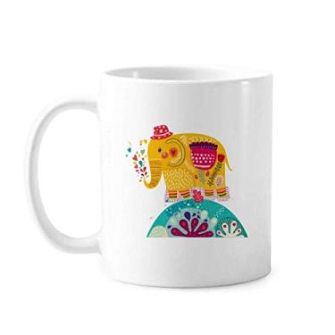 Imagem de Red Hat Nation Elefante Rosa Colorido Caneca Cerâmica Café Porcelana Copo Mesa