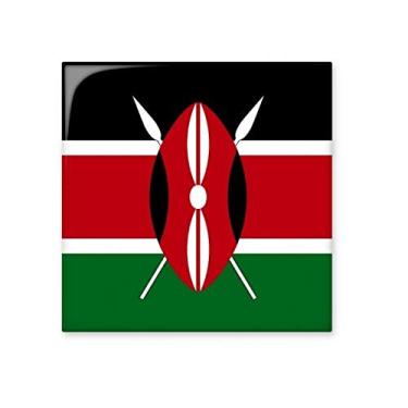 Imagem de Azulejo de cerâmica brilhante bandeira nacional do Quênia da África do país vitrificado pedra adornada