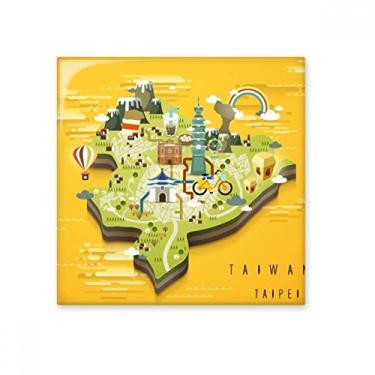 Imagem de Taipei Mapa de viagem China Azulejo de cerâmica brilhante Decalque vitrificado Pedra adornada