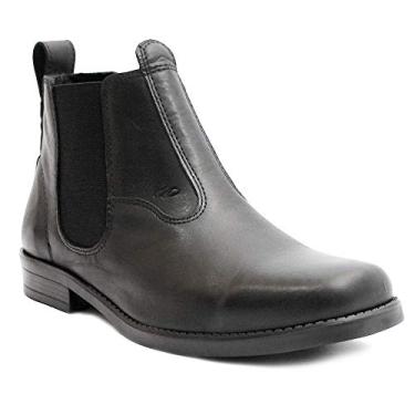 Imagem de Botina Masculina Couro Legitimo Com Elástico 029-q Dt (39, Preto)