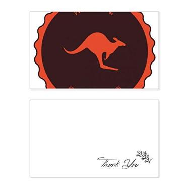 Imagem de Emblema de Canguru Sabor Austrália, Contorno do Cartão de agradecimento, Papel de Aniversário, Agradecimento de Casamento
