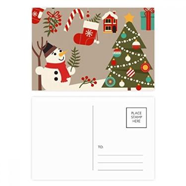 Imagem de Luvas de Natal, boneco de neve, conjunto de cartões postais de aniversário, cartão de agradecimento