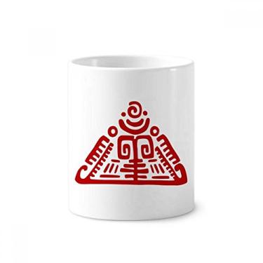 Imagem de Porta-canetas Totems pirâmide mexicana civilização antiga suporte de caneta de cerâmica suporte copo lápis