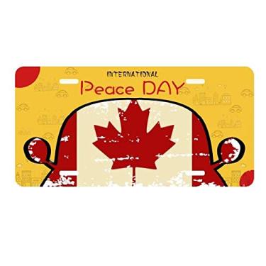 Imagem de DIYthinker Bandeira canandesa e placa de folha de bordo etiqueta decoração de carro Dia da Paz
