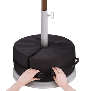 Imagem de YONII Bases de guarda-sol, sacos de peso com base de guarda-sol redondos portáteis, sacos de areia removíveis à prova de vento com alças para jardim de praia ao ar livre