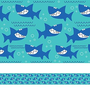 Imagem de Adesivo de Parede Faixa Decorativa Infantil Tubarão 5mx10cm