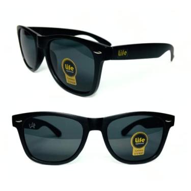 Imagem de Óculos de Sol Masculino Feminino Original Life New Way Preto Retangular