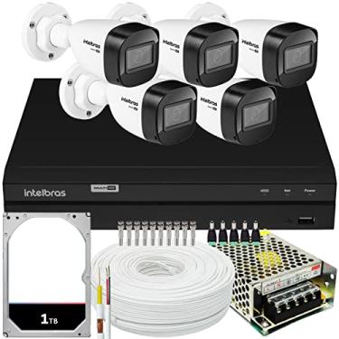 Imagem de Kit Cftv Monitoramento 5 Cameras Intelbras 1130 Dvr 1208 1TB