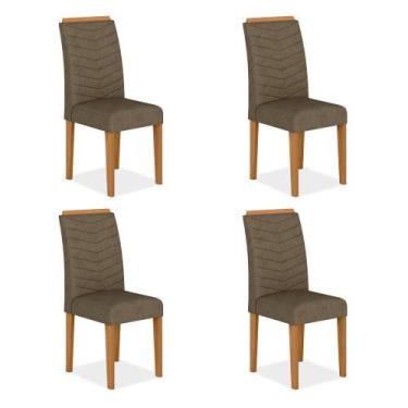 Imagem de Conjunto 4 Cadeiras Lisboa Cinamomo/ Cappuccino - Moveis Arapongas