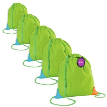 Imagem de Kit 5x Mochila tipo Saco Gym Sack em TNT 30x35cm Messina TopGet