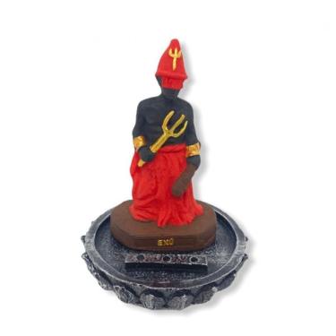 Imagem de Imagem Exu base Cinza Incensário Resina  12 cm