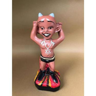 Imagem de Imagem Exu Mirim Brasinha Escultura Gesso Estatua 40 Cm