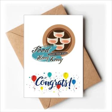 Imagem de DIYthinker Hong Kong Har Gow Dumplings Cartões de Casamento Parabéns Envelopes de Saudação