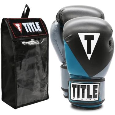 Imagem de TITLE BOXING Luva de Boxe e Muay Thai Boxing Prime Title - Preto/Azul - 10Oz