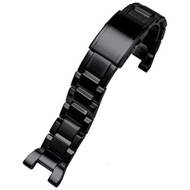 Imagem de SCHIK Pulseira de aço inoxidável 316L para Amazfit T-REX Smart Watch Sports Outdoor Strap (Cor: Preto, Tamanho: 26-13mm)