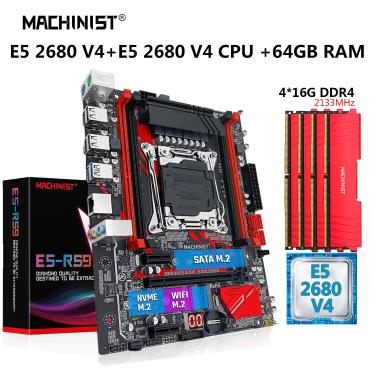 Imagem de MACHINIST-RS9 X99 Combo de Placa-Mãe  Xeon E5 2680 Kit V4  Processador CPU LGA 2011-3  Memória RAM
