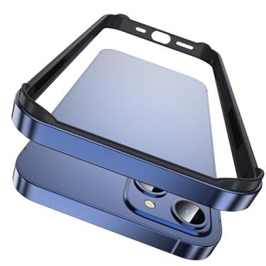 Imagem de FIRSTPELLA Capa para iPhone 12 Pro MAX Metal Bumper Case, Metal Bumper Case Alumínio Liga Metal Frame Quatro Cantos Proteção À Prova de Choque Anti-Risco Moldura Rígida Armadura Capa de Telefone -