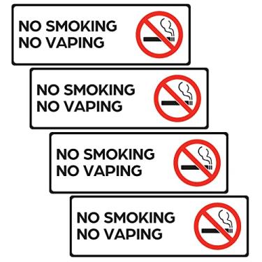 Imagem de No Smoking No Vaping Sign (4 Stickers 7.3 in x 2.5 in) - No Smoking Sign - No Smoking Signs for Business - No Smoking Signs for Home - Airbnb Signs for Hosts