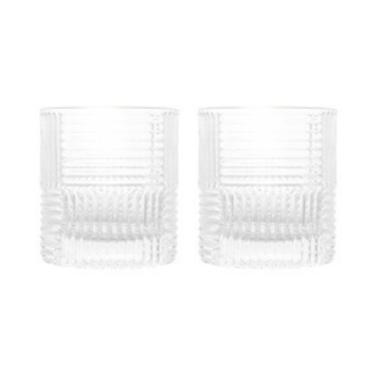 Imagem de Copo Wisky Vidro Borda Dourada Chess 320ml com 2 - Wolff