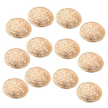 Imagem de LALAFINA 90 Peças botões ocos para jaqueta camisa botões de metal botões dourados para blazer jeans para mulheres decoração vintage prendedor de costura botões de bricolage ampla chapéu