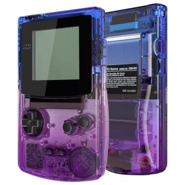 Imagem de IPS Ready Upgrade eXtremeRate Gradiente Translúcido Bluebell Substituição Shell Cobertura Completa Botões para Gameboy Color – Adequado para OSD IPS e IPS Regular e LCD Padrão – Console e Tela IPS Sem