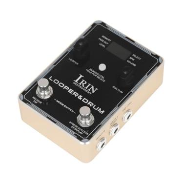 Imagem de XCPHGFM IRIN Looper Pedal Drum Machine Pedais de efeito de guitarra 44,1 kHz / 24 bits 160 minutos Tempo de gravação 100 ritmos de bateria eletrônica Double Stepping Nails Looper Pedal Headphone Jack