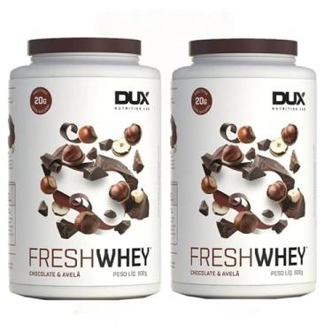 Imagem de Combo 2x Fresh Whey 3w Isolado Hidrolisado Chocolate Belga e Avela 900 Dux