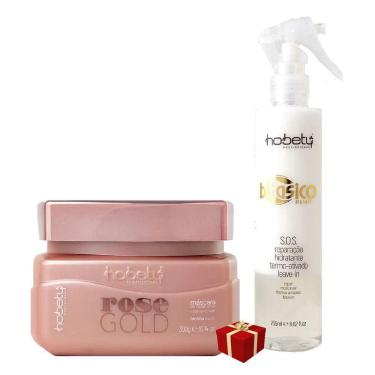 Imagem de Hobety Máscara Rose Gold 300G + Bifásico Leave-In 255Ml