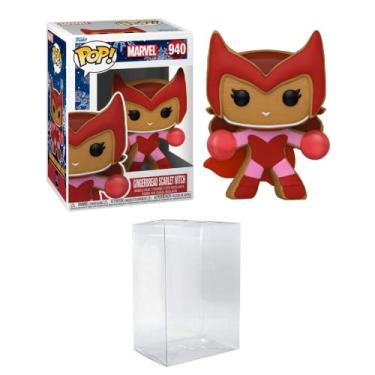 Imagem de Funko Pop! Marvel: Feiticeira escarlate de gengibre com protetor Pop EcoTEK