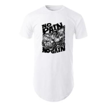 Imagem de Camiseta Camisa No Pain No Gain Longline Masculina Oversized-Masculino