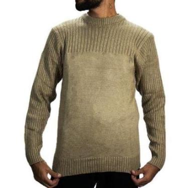 Imagem de Suéter Masculino Ajuste Slim Fit Tricot Blusa Gola Redonda-Masculino
