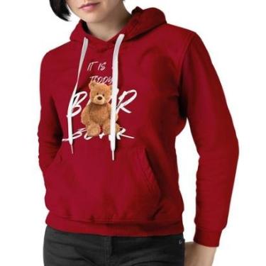 Imagem de Moletom Feminino Urso Ted Blusa De Frio Canguru Estampado-Feminino
