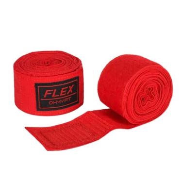 Imagem de OHMY FIT Envoltórios de mão Flex Boxing – 236 polegadas/6 m extra longo para proteção premium e melhor desempenho (vermelho)