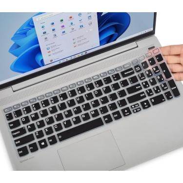 Imagem de Capa de teclado para Lenovo IdeaPad 1 / IdeaPad 1i 15IJL7 15IAU7 15IGL7 39.6 cm, Lenovo V15 G4/ V15 G3/ V15 G2, IdeaPad Flex 5 5i 40.6 cm / Ideapap. ad 3 3i Laptop de 15,6 polegadas - Preto