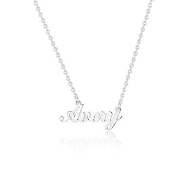 Imagem de Hidepoo Colar com nome personalizado – Colar com pingente de nome de aço inoxidável, corrente delicada com nome de letra, joias personalizadas, presentes para mulheres, Metal