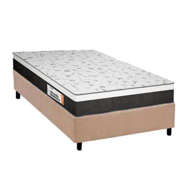 Imagem de  Cama Box Solteiro: Colchão Ortopédico Plumatex D28/EP Anatômico Falcon Ultra Firme + Base CRC Suede Clean(88x188)