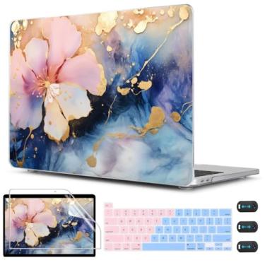 Imagem de CISSOOK Capa compatível com MacBook Pro de 13 polegadas M2 M1 A2338 A2251 A2289 2025-2020, capa rígida de plástico, capa de teclado e película de tela para MacBook Pro de 13 polegadas com barra