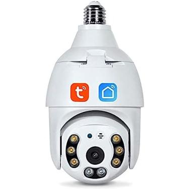 Imagem de Câmera bulbo E27 WiFi, lâmpada de câmera de segurança Tuya Smart Life 3MP PTZ com luz total visão noturna conversa bidirecional rastreamento automático vigilância por vídeo