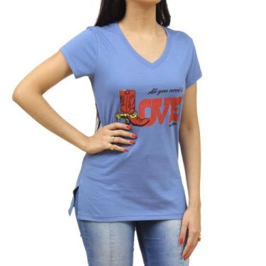 Imagem de Camiseta Feminina Azul Wrangler 34412